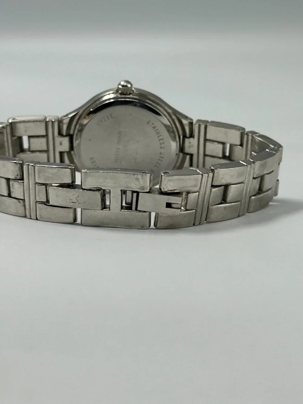 3/$30 Anne Klein Watch Women Silver Tone White Dial 26MM New Battery 6.75